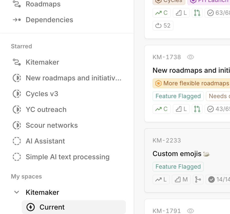 Starred pages
